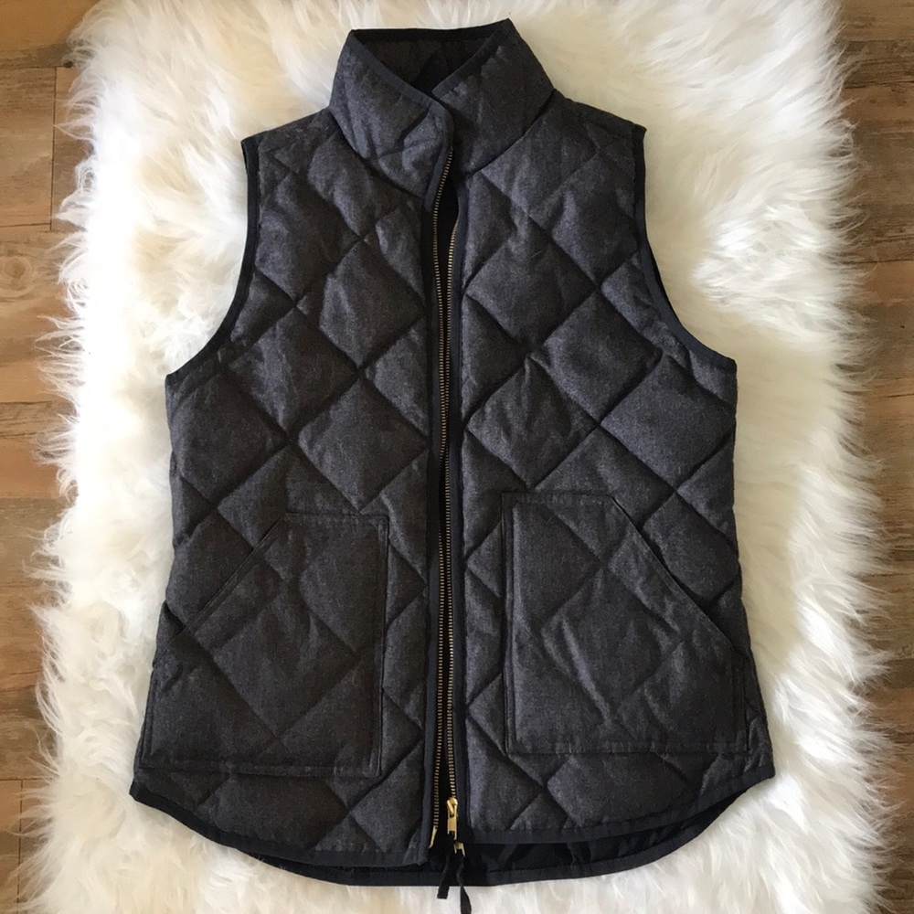 Jcrew Charcoal Puffer Vest